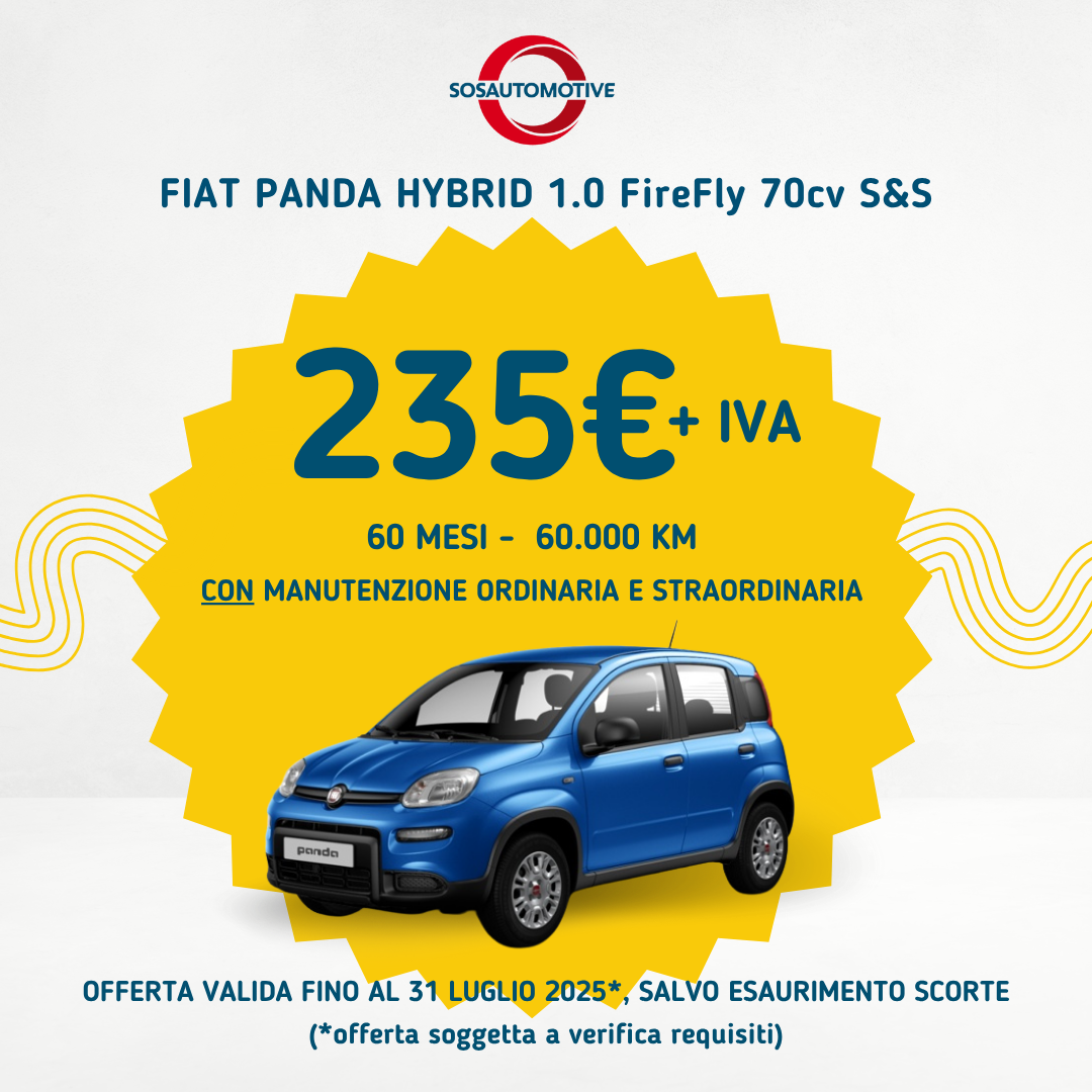 Fiat Panda 235€ + IVA Luglio 2025 Avada Car Dealer News
