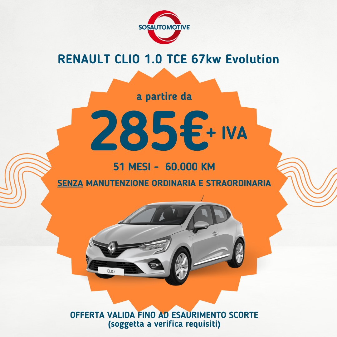Renault Clio a 285€ + IVA Gen 2026 Avada Car Dealer News